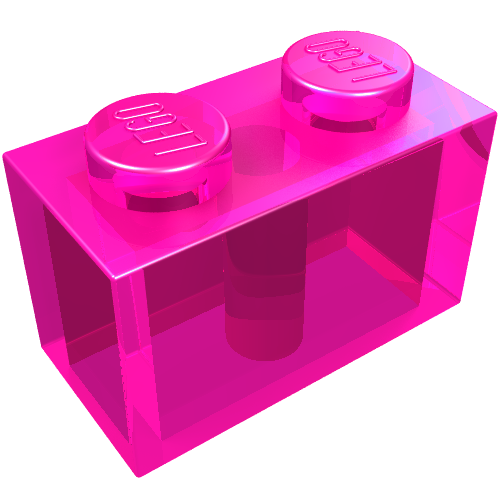 Lego Brick 1 x 2 / Trans-Dark Pink