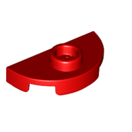 Lego Plate Round 1 x 2 Half Circle with Stud (Jumper) / Red