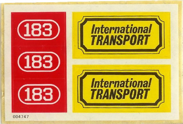 Lego Sticker Sheet for Set 183-1
