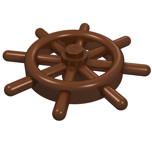 Lego Boat / Ship Wheel / Helm / Reddish Brown