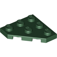 Lego Wedge Plate 3 x 3 Cut Corner / Dark Green