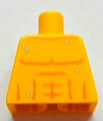 Lego Torso Bare Chest with Muscles Outline and Drops of Sweat Pattern / Yellow