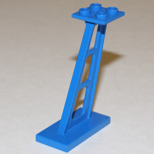Lego Support 2 x 4 x 5 Stanchion Inclined [3mm wide posts] / Blue