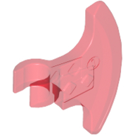 Lego Weapon Axe Head, Clip-on (Viking) [Thick Clip] / Trans-Red