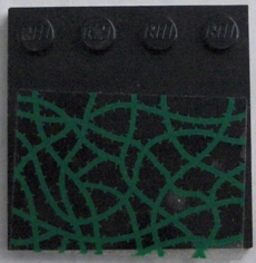 Lego Tile, Modified 4 x 4 with Studs on Edge with Green Vines Pattern (Sticker) - Set 4766