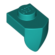 Lego Plate Special 1 x 1 with Vertical Tooth / Dark Turquoise