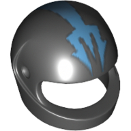 Lego Helmet, Standard with Blue Trident Print [Aquaraiders II] / Black