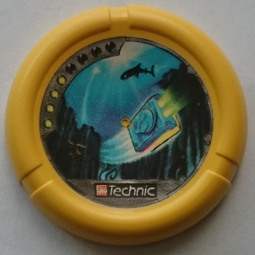 Lego Large Figure Throwing Disk, Scuba / Sub, 4 Pips, Flying Box and Shark Print