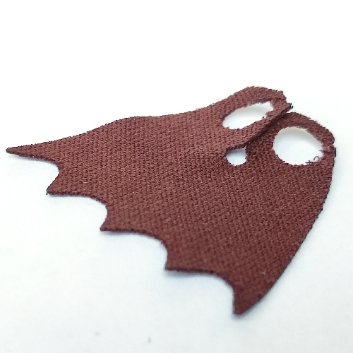 Lego Neckwear Cape, Scalloped 5 Points with Black Back [Spongy Stretchable Fabric] / Dark Brown