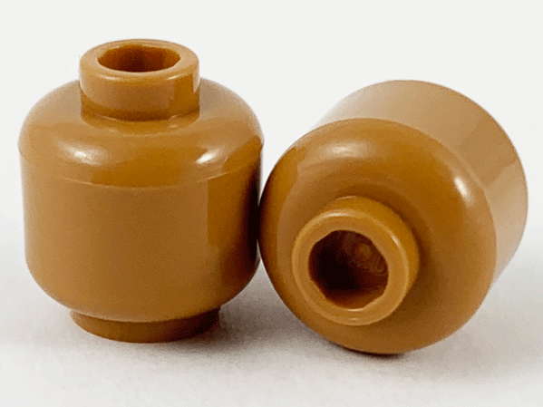Lego Minifigure, Head (Plain) / Medium Nougat