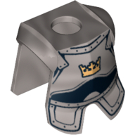 Lego Minifig Neckwear Armor Breastplate with Leg Protection, Fantasy Era Crown Print