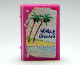 Lego Minifigure, Utensil Book 2 x 3 with Holiday Brochure Palm Beach Pattern (Stickers) - Set 3117