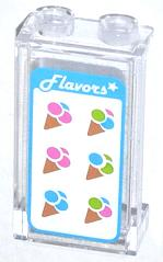 Lego Panel 1 x 2 x 3 with Side Supports - Hollow Studs with 'Flavors', White Star and 6 Ice Cream Cones Pattern (Sticker) - Set 70804