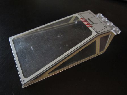 Lego Windscreen 12 x 6 x 2 with SW UCS X-wing Fighter Pattern (Sticker) - Set 7191 / Trans-Clear