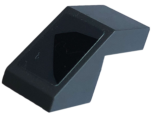 Lego Slope 45 2 x 1 with Cutout without Stud with Black Panel on Dark Bluish Gray Background Pattern Model Right Side (Sticker) - Set 76903