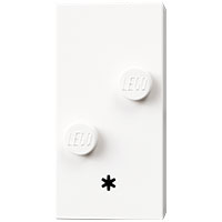 Lego Braille Brick 2 x 4 with 2 Studs ⠔ and '*' print / White