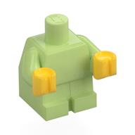 Lego Baby / Toddler Body with Fixed Arms and Yellow Hands / Yellowish Green