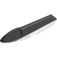 Lego Boat 51 x 12 x 6 with Side Bulges and Dark Bluish Gray Deck [Complete Assembly] / White