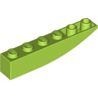 Lego Brick Curved Inverted 6 x 1 / Lime