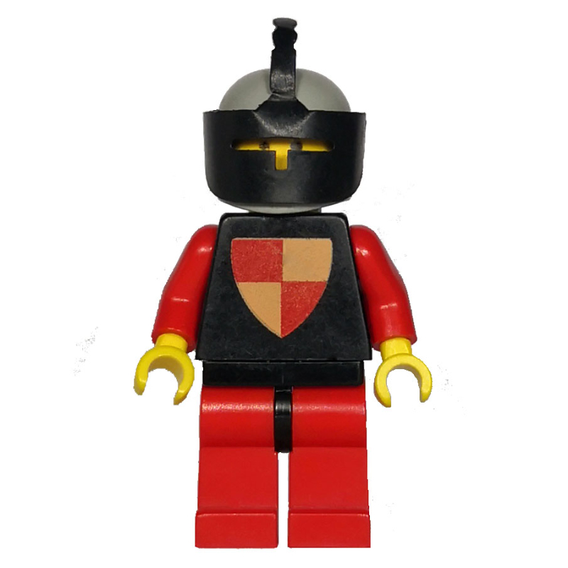 Lego Knight (Quartered Shield) - Red Legs, Black Visor