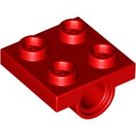 Lego Plate Special 2 x 2 with 1 Pin Hole [Split Underside Ribs] / Red