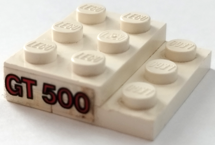 Lego Stickered Assembly 3 x 3 x 2/3 with 'GT 500' Pattern Model Left Side (Sticker) - Set 5521