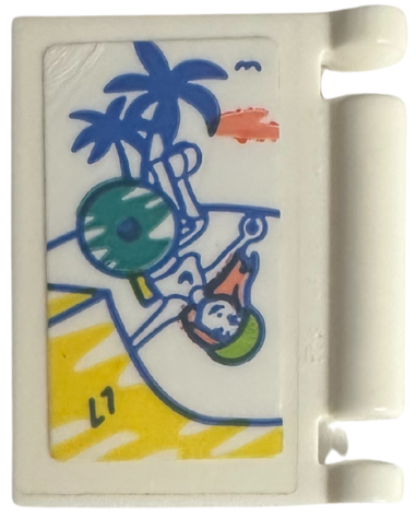 Lego Minifigure, Utensil Book Cover with Friends Luna in Wheelchair at Skate Park with Palm Trees Pattern (Sticker) - Set 41751