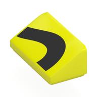 Lego Brick Sloped 30° 1 x 2 x 2/3 with Black Shapes Print / Vibrant Yellow