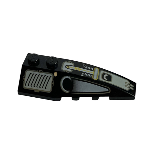 Lego Brick Wedged, Curved 6 x 2 Right with Submarine Print