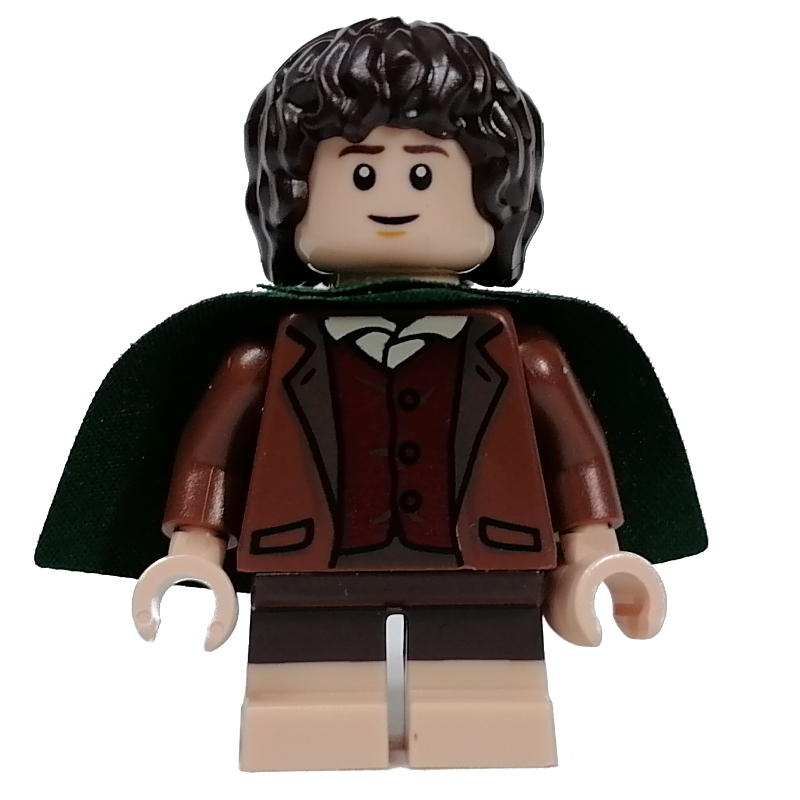 Lego Frodo  - Dark Green Cape, Reddish Brown Torso