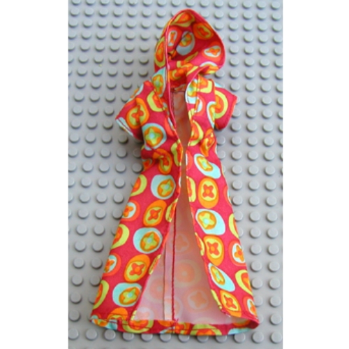 Lego Scala, Dressing Gown / Housecoat with X's and O's Print / Red