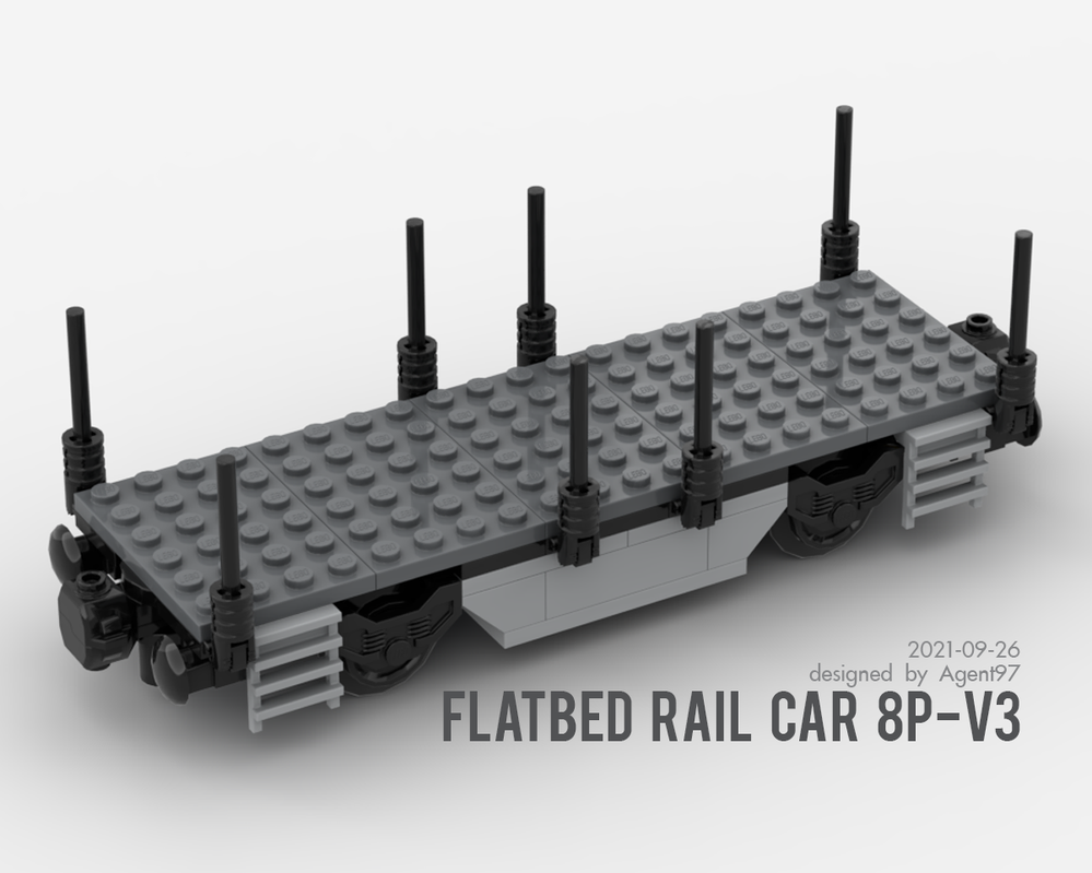 Lego Flatbed Rail Car 8P-V3