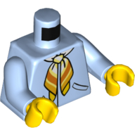 Lego Torso Jacket, White and Orange Tied Neckerchief Print, Bright Light Blue Arms, Yellow Hands / Bright Light Blue