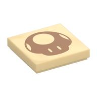 Lego Tile 2 x 2 with Medium Nougat Super Mushroom Print