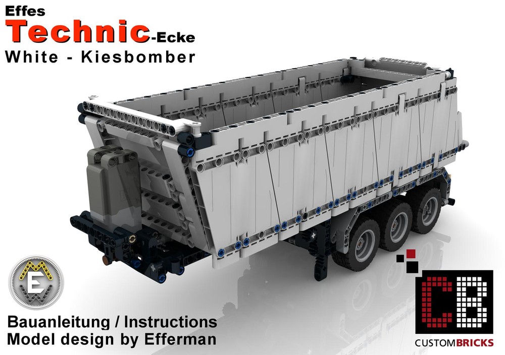 Lego Custom RC tipping semitrailer - white