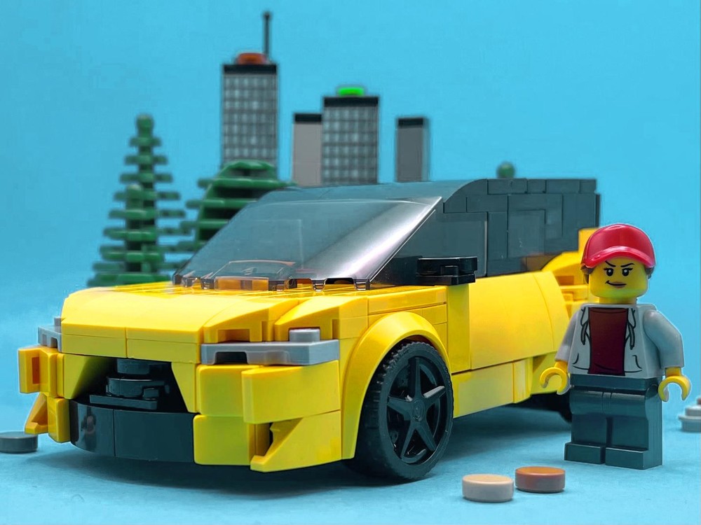 Lego Toy Yaris - Yellow - 8 Stud Speed Champions