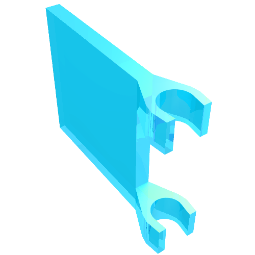 Lego Flag 2 x 2 Square [Thin Clips] / Trans-Light Blue