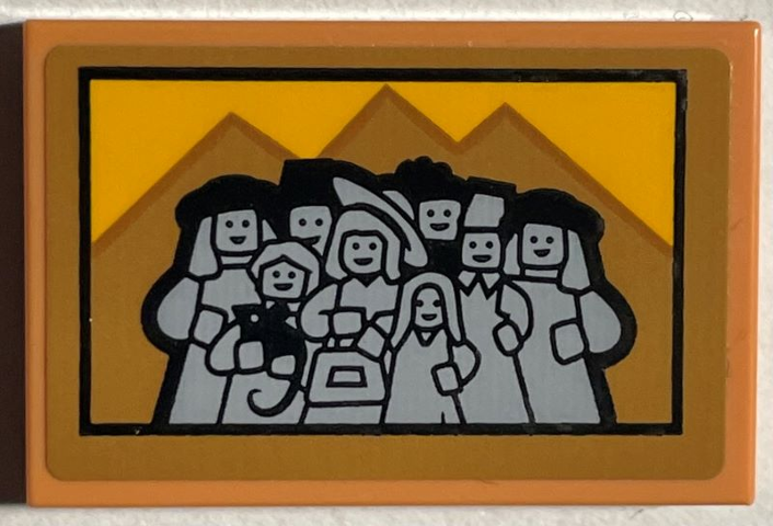 Lego Tile 2 x 3 with Picture of Minifigures with Rat and Pyramids Pattern (Sticker) - Set 76403