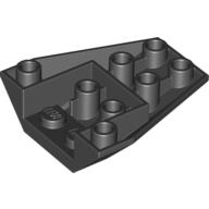 Lego Brick Wedged, Sloped Inverted 4 x 4 Triple [2 Connections between Front Studs] / Black