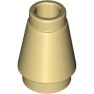 Lego Cone 1 x 1 [Top Groove] / Tan