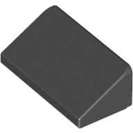 Lego Brick Sloped 30° 1 x 2 x 2/3 / Black