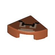 Lego Tile Round 1 x 1 Quarter with Pixelated Goomba Print