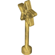 Lego Duplo Wand, with 5 Pointed Star Top / Pearl Gold