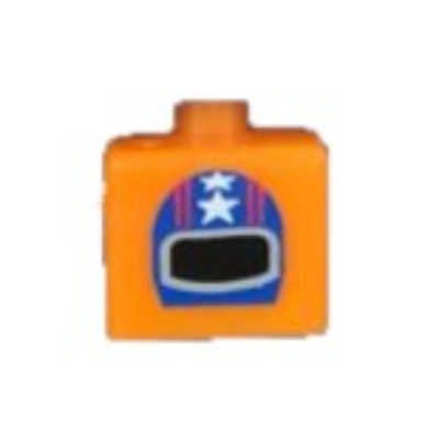 Lego Pen Bead, Square with Racing Helmet Print
