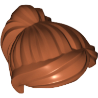 Lego Hair Ponytail and Swept Sideways Fringe / Dark Orange