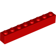 Lego Brick 1 x 8 / Red