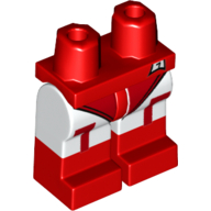 Lego Hips with White Legs and Red Boots Pattern with Leotard, White Tights with Red Corners Print (Calendar Man) / Red