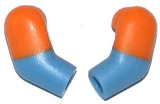 Lego Arm, (Matching Left and Right) Pair with Molded Orange Short Sleeves  Pattern