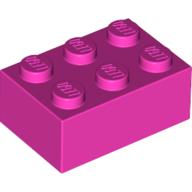Lego Brick 2 x 3 / Dark Pink