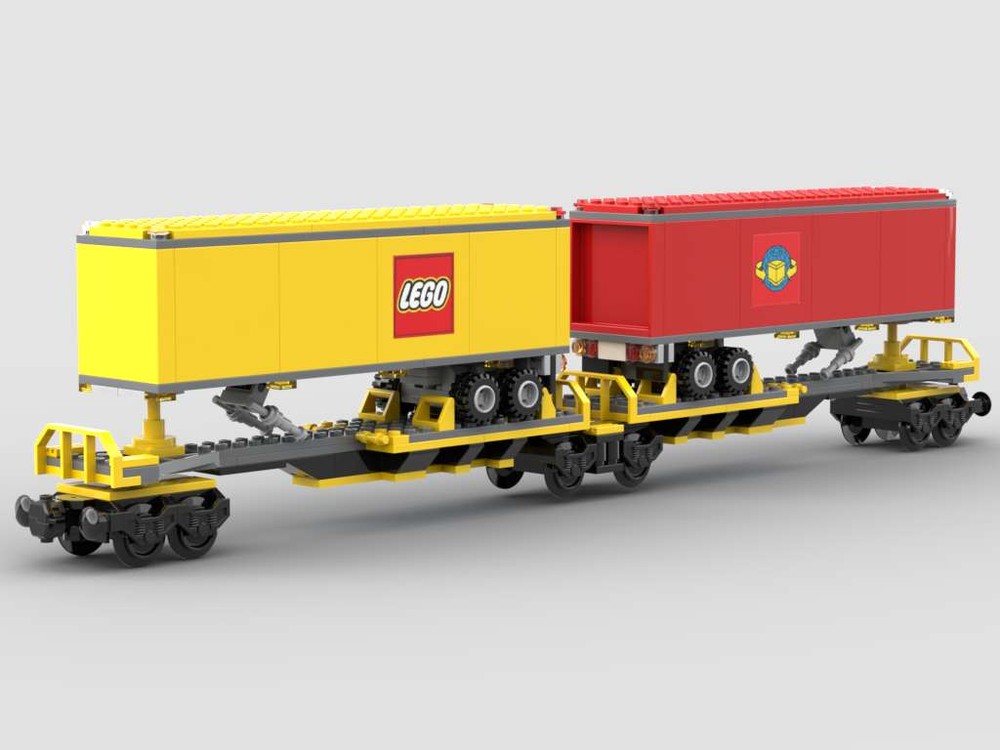 Lego Double Floating Semi-Trailer Flatcar (6-wide)